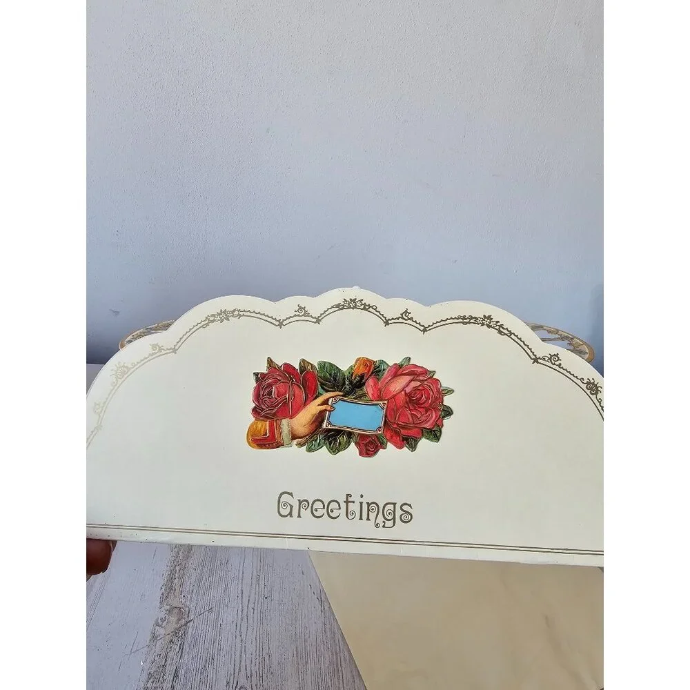Merrimack vintage die cutout 3D ship Victorian card greetings‎
